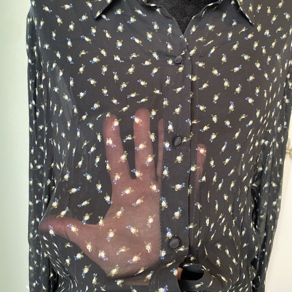 KARINA GRIMALDI Georgette Back Floral Blouse - Size S (runs big) - Picture 7 of 8